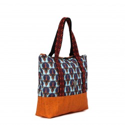 JASMINE midi shopper / orange - cretan blue