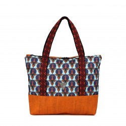 JASMINE midi shopper / orange - cretan blue