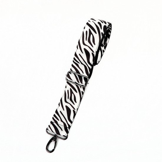 STRAP black and white zebra / black nikel accessories