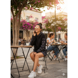 Ionis Hoodie CropTop Abstract Black