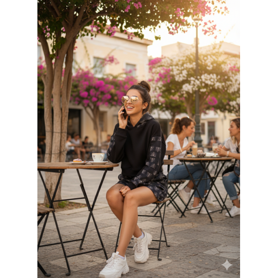 Ionis Hoodie CropTop Abstract Black Ionis Hoodie CropTop Abstract Black
