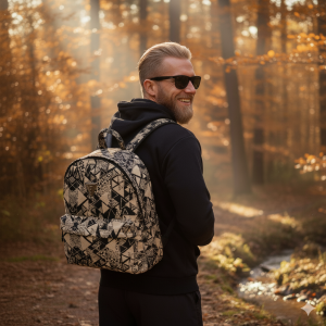 NOAH / Backpack Abstract Μαύρο-Πούρο