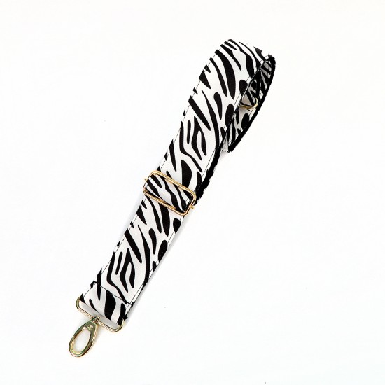 STRAP black and white zebra / gold accessories